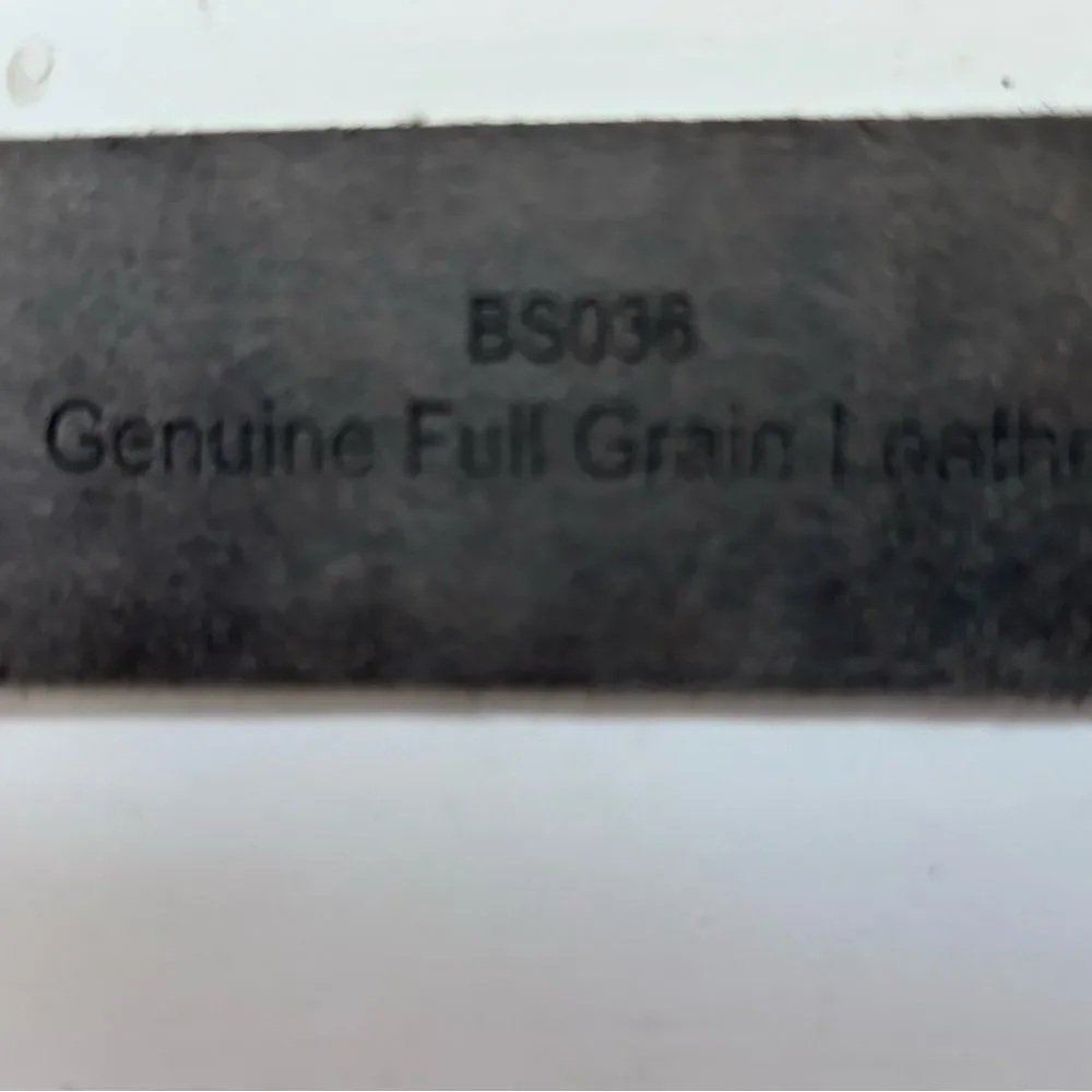 Mens Black Embossed Genuine Leather Embossed Western Inspired Belt Silver Buckle